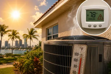 thermostat with house in background
